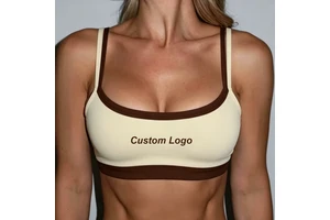 OEM Activewear One Stop Factory Custom Logo High Support Scoop Neck Adjustable Double Layered Yoga Top Sport Bra Manufacturer