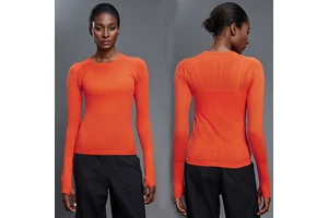 High Quality Women's Gym T-Shirt Seamless Classic Crew Neck Slim Fit for Running Fitness Yoga Long Sleeve Top Solid Custom