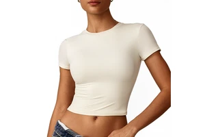 Women's Casual Comfortable Breathable Quick-drying Fitness Top Yoga Running Sports T-shirt Short-sleeved Tight-fitting