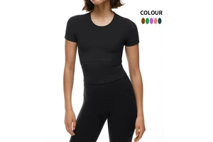 Custom Outdoor Running Sports Short-Sleeved Tee Women's Casual Fitness Tops Loose Yoga Workout Breathable T-shirt