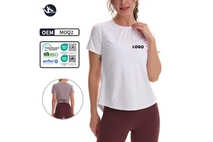 Women's Short Sleeve Workout Shirts Breathable Mesh Active Yoga T-Shirts Quick Drying Athletic Tee Tops