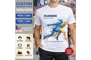 Sporty Slim-Fit Quick-Dry Short-Sleeve T-Shirt 100% Polyester Unisex For Marathon Running And Other Sports