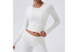 New Arrival Hollow Out Backless Sexy Skinny Long Sleeve Solid Shirts Breathable for Fitness Women Autumn and Winter Yoga Top