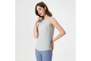 Women's Lightweight Fitness Back Sleeveless Top Quick-Drying Breathable Cut-Out Vest Yoga Wear with Four-Way Stretch Model DT051