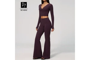 2026 New Custom Activewear Sexy Top Long-Sleeved T-shirt Quick Dry Running Casual Sports Yoga Gym Fitness Womens Sets