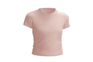 New Yoga Wear Women's Short Sleeve Lulu Short T-shirt Breathable Tight Brocade Ammonia Rib High Elastic Sports Lulu Yoga Top
