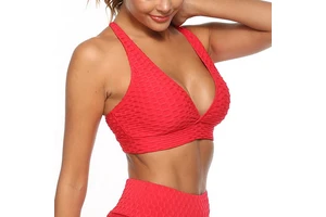 Gym Clothing Women Sexy Deep V Workout Fitness tank Top Sports Yoga Bra Top