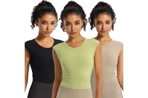 Custom Logo Women's Summer Sleeveless Yoga Top Round Neck Tank Top with Cut-Out Design Fitness Sports Vest