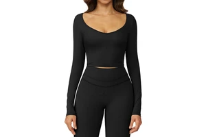 Long Sleeve Quick-Drying Yoga Top Outdoor Running T-Shirt Cross-Border Sanding Fitness Suit Top