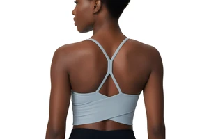 Summer Cross Back Seamless Lightweight Breathable Tank Tops Yoga Running High Impact Workout Top with Custom Logo for Women
