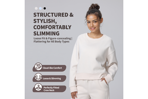 Women's Long-Sleeved Cotton Yoga Top for Fall Winter Casual Sporty Sweater with Front Logo Quick Dry Active Sports