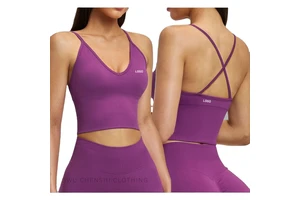 Casual Shockproof Seamless Yoga Bra for Women Cross Back Quick-Drying Sports Top Running Fitness Activewear Gym Fitness Training