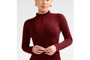 Women Slimming Zipper Gym Jacket Long Sleeve Yoga Tops Activewear Workout Seamless Sports Jackets