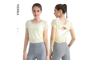 2022 Customized High Quality Sportswear Quick-Dry Running Fitness Yoga Short Sleeve Sports Lightweight Plus Size Recyclable