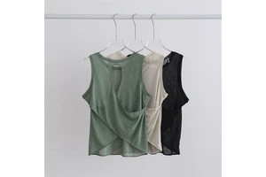 Summer Sportswear Crop Top Spandex Fit Yoga Short Shirts Activewear Workout Mesh Breathable Yoga Tank Top for Women