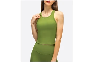 New Arrival Sportswear Women's Lightweight Quick Dry Shockproof Double Layer Racer Back Yoga Tank Top