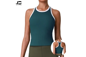 New Style Match Colors Round Neck Gym Vest Yoga Clothes Sleeveless Quick Drying Top I Word Beauty Back Fitness Vest