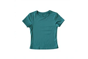 Women's Slim Fit Short-Sleeve Crew Neck T-Shirt, Basic Solid Color Crop Top for Yoga & Casual Wear