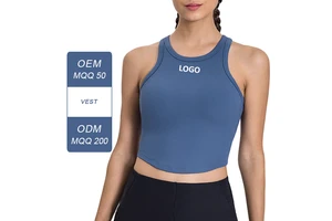 DSS082 Women's Lightweight Quick-Drying Sleeveless Yoga Top Sports Vest With Chest Pad and Breathable Back New Design
