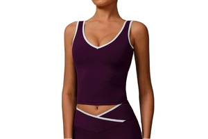 Women's Sports Fitness Yoga Wear Sleeveless Yoga Shirt Activewear Color Blocking Gym Tops Spandex/Nylon Quick Dry Skinny Fit