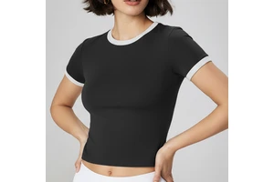 Hot Sell Women Crop Top Workout Fitness Clothing Yoga Sports T Shirts Sportswear Activewear Tee Shirts Gym Clothes Tshirts