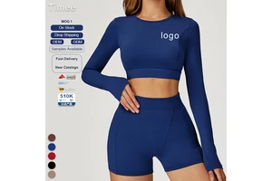 Tight-fitting Yoga Long-sleeved Sports Round-neck Long-sleeved Running Fitness Yoga Top