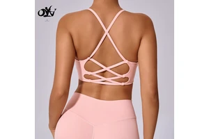 Crisscross Back Shock Absorption Yoga Bra High Strength Nude-feeling Women Gym Tops Breathable Quick-drying comfort Yoga Vest
