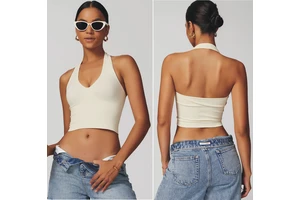 High Compression Sexy Top Cross Back Gym Tanks Lightweight Fitness Twist Double Seamless Breathable Push up Sports Bra Yoga Tops