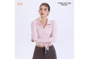 Aoyema Women's Sportswear Summer Activewear Breathable Tight Fit New Quick Dry Breathable Gym Smart Stretch Long Sleeve Yoga Top