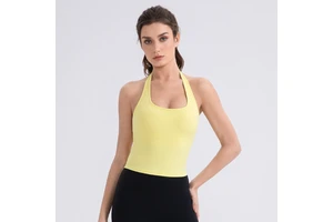 High Quality Yoga Fitness Clothes Activity Wear Comfortable Sleeveless Backless Sports Bra Halter Neck Gym Top