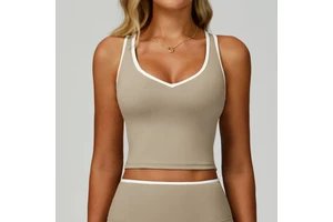 New Quick Dry Breathable Tight Contrasting Sports Women Backless Yoga Bra Fitness Gym Tank Top Running