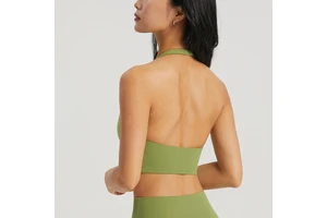 Women's High Quality Seamless Yoga Top V-Neck Halter Spandex Fitness Sports Bra Available Fitness Running
