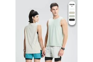 New Arrival Unisex 100%polyester Soft Gym White Plain Blank Fashion Tank Top Sleeveless Round-Neck Quick-Dry Sports Activewear