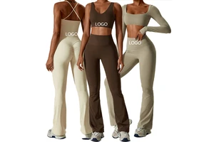 Wholesale Custom Logo Seamless Activewear Yoga Outfits Women Gym Fitness Workout Sets High Quality Fitness Clothing