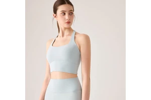 Women's High-elastic Slim-fitting Breathable Yoga Sports Top with Large Back Exposure Twisted Knot Racerback and High Support