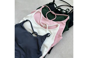 New Arrival Women's Thin Strap Twist Design Yoga Tank Top, Breathable Solid Sleeveless Top for Running Fitness Outdoor Sports