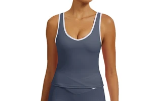 Women's Tight Color-block Backless Tank Top Sports Vest Yoga Top Quick Dry Spandex/Nylon Fitness Outerwear