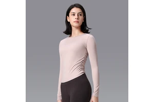 Custom Nude Feel Crew Neck Long Sleeve T Shirts Quick Drying Breathable Sports Top Women Outdoor Gym Running Fitness Yoga Wear