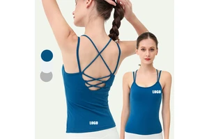 High-Stretch Crisscross Back Yoga Tank Top Built-In Bra Quick-Dry Fitness Wear for Running Dance Gym Workouts Breathable Design