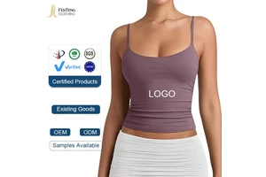 Under Lulu Custom Printed Basic Lady Double Lined Scoop Neck Adjustable Camisole Crop Summer Sleeveless Women's Tank Tops